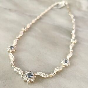 Sterling Silver Necklace with Tanzanite Stones